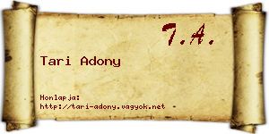 Tari Adony névjegykártya